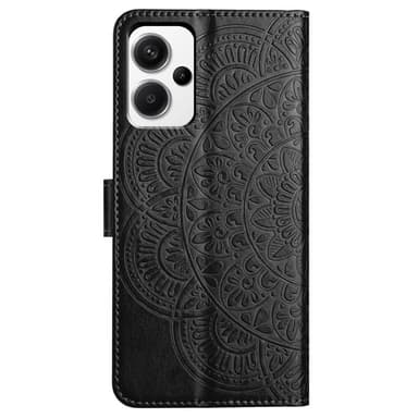 SKALO Xiaomi Redmi Note 13 Pro+ Mandala lompakkokotelo - Musta
