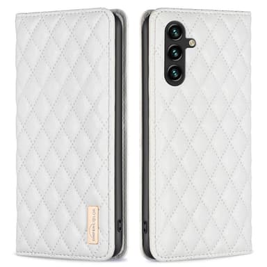 SKALO Samsung A15 4G BINFEN COLOR Iso Tikattu Lompakkokotelo - Valkoinen