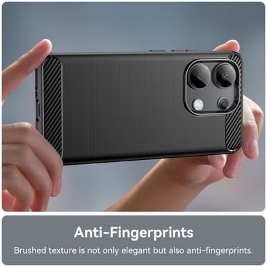 SKALO Xiaomi Redmi Note 13 4G Armor Carbon Iskunkestävä TPU suojakuori - Musta
