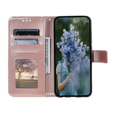 SKALO Xiaomi Redmi Note 13 4G Mandala lompakkokotelo - Ruusukulta
