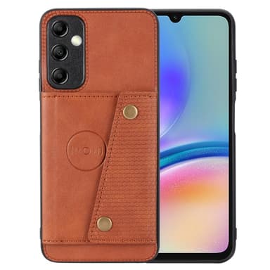 SKALO Samsung A15 5G PU-nahkainen Suojakuori Lompakolla - Ruskea