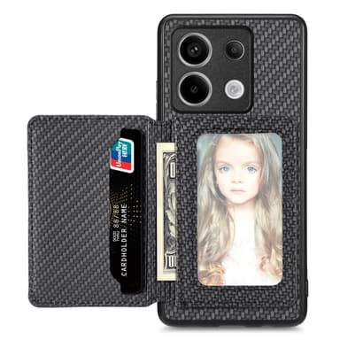 SKALO Xiaomi Redmi Note 13 Pro 5G SKALO Xiaomi Redmi Note 13 Pro 5G Carbon Fiber Suojakuori  korttipidike - Musta