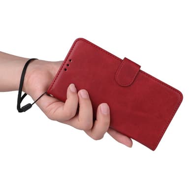 SKALO Xiaomi Redmi Note 13 Pro+ PU-nahkainen Lompakkokotelo - Punainen