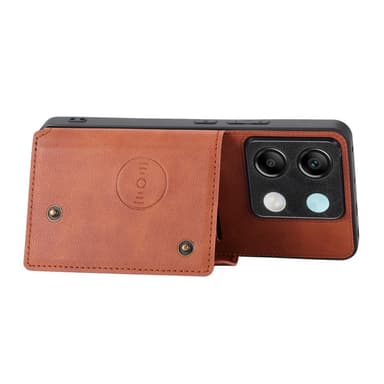 SKALO Xiaomi Redmi Note 13 Pro 5G PU-nahkainen Suojakuori Lompakolla - Ruskea
