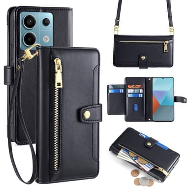 SKALO Xiaomi Redmi Note 13 Pro 5G Evelope Clutch 8-Lokeroa - Musta