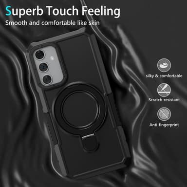 SKALO Samsung A15 5G Armor Hybridi metallirengas kuori - Musta