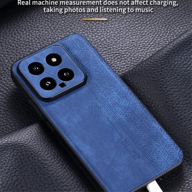 SKALO Xiaomi 14 5G AZNS PU-nahka suojakuori - Musta