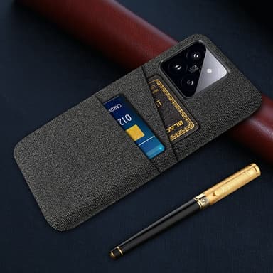 SKALO Xiaomi 14 5G Kortinhaltija kuori kankaasta - Musta