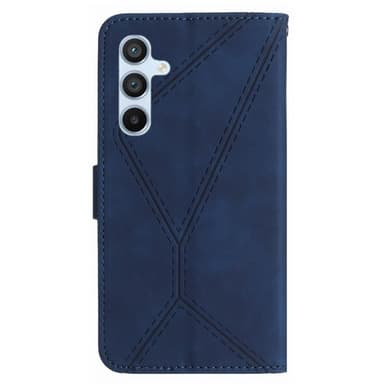 SKALO Samsung A15 4G Kohokuvioitu PU Nahka Lompakkokotelo - Sininen