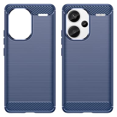 SKALO Xiaomi Redmi Note 13 Pro+ Armor Carbon Iskunkestävä TPU suojakuori - Sininen