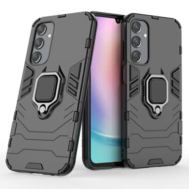 SKALO Samsung A25 5G Armor Hybridi metallirengas kuori - Musta