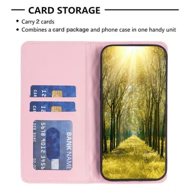 SKALO Samsung A15 4G BINFEN COLOR Iso Tikattu Lompakkokotelo - Pinkki