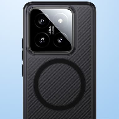 SKALO Xiaomi 14 5G Twill Magnetic Ring Kuori - Valkoinen