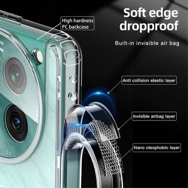 SKALO OnePlus 12 5G TPU Hybrid Magnetic Ring Suojakuori - Läpinäkyvä