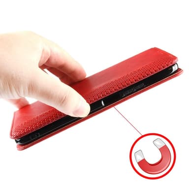 SKALO OnePlus 12R 5G Kohokuvioitu Premium lompakkokotelo - Punainen