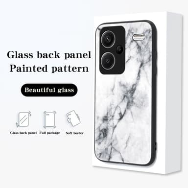 SKALO Xiaomi Redmi Note 13 Pro+ Marmori karkaistu lasi TPU-suojakuori - #3