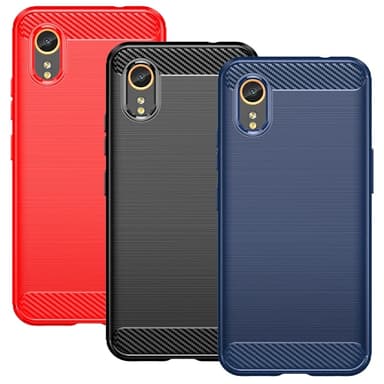 SKALO Samsung Xcover 7 Armor Carbon Iskunkestävä TPU suojakuori - Punainen