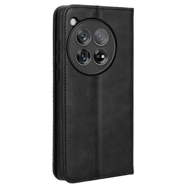 SKALO OnePlus 12R 5G Kohokuvioitu Premium lompakkokotelo - Musta