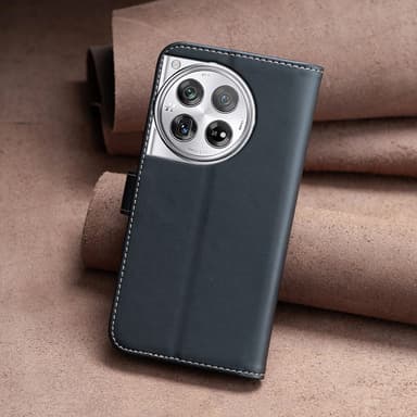 OnePlus 12 5G BINFEN COLOR Kohokuvioitu Lompakkokotelo - Musta