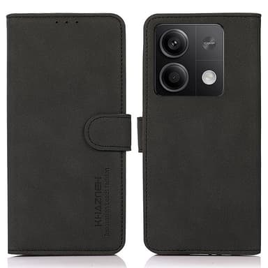 SKALO Xiaomi Redmi Note 13 5G KHAZNEH Lompakkokotelo PU-nahasta - Musta