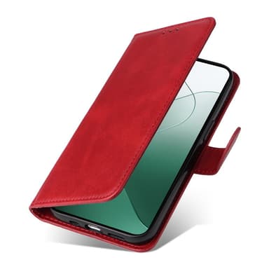 SKALO Xiaomi 14 5G PU-nahkainen Lompakkokotelo - Punainen