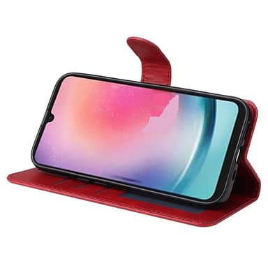 SKALO Samsung A25 5G PU-nahkainen Lompakkokotelo - Punainen