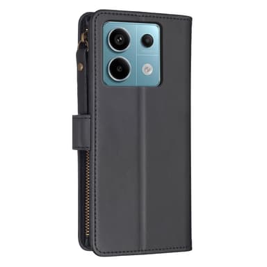 SKALO Xiaomi Redmi Note 13 Pro 5G Big Wallet 11-lokeroa Lompakkokotelo - Musta