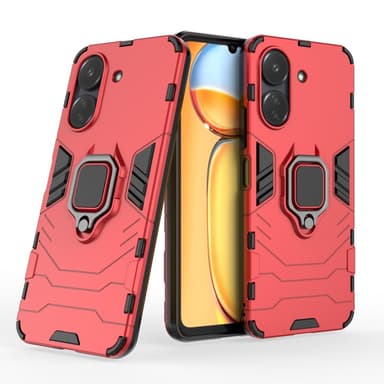 SKALO Xiaomi Redmi 13C 4G Armor Hybridi metallirengas kuori - Punainen
