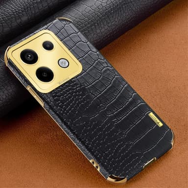 SKALO Xiaomi Redmi Note 13 Pro 5G Krokotiili Kultainen Reuna Kuori - Musta