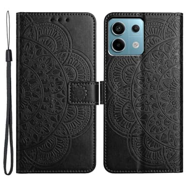 SKALO Xiaomi Redmi Note 13 Pro 5G Mandala lompakkokotelo - Musta