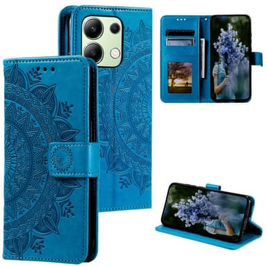 SKALO Xiaomi Redmi Note 13 4G Mandala lompakkokotelo - Sininen