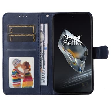 SKALO OnePlus 12 5G PU-nahkainen Lompakkokotelo - Sininen