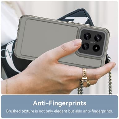 SKALO Xiaomi 14 5G Läpinäkyvä TPU Metal Buttons Suojakuori - Harmaa