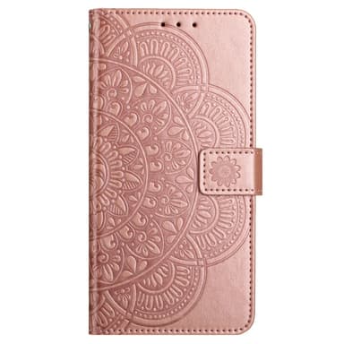SKALO Xiaomi Redmi Note 13 Pro+ Mandala lompakkokotelo - Ruusukulta