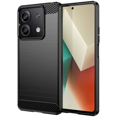 SKALO Xiaomi Redmi Note 13 5G Armor Carbon Iskunkestävä TPU suojakuori - Musta