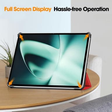 OnePlus Padille Tri-fold Stand Wake/Sleep Cover Tablet-kotelo - Punainen