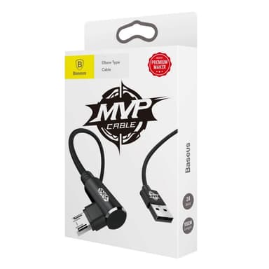 BASEUS MVP Kyynärpää 1.5A Micro-USB Data Sync -latauskaapeli 2m