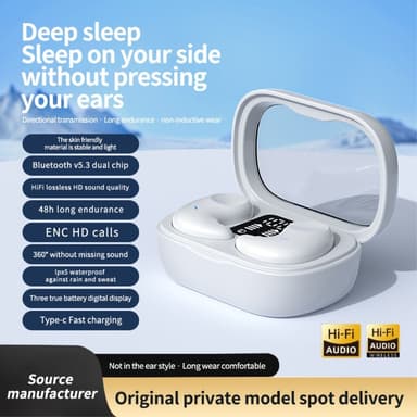 Sleep-kuulokkeet korvassa nukkumaan Bluetooth-kuulokkeilla - musta