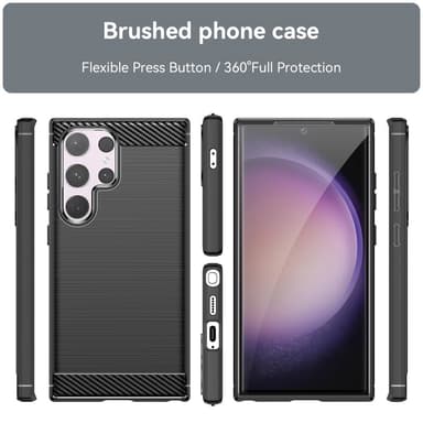 Samsung Galaxy S24 Ultra Kotelon Puhelimen Kansi TPU Hiilikuiturakenne