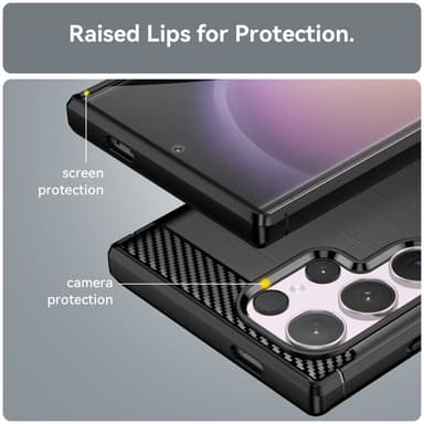 Samsung Galaxy S24 Ultra Kotelon Puhelimen Kansi TPU Hiilikuiturakenne