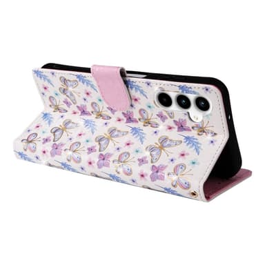 Samsung Galaxy A35 5G -nahkakotelo RFID-esto korttipaikoilla Puhelimen suojus - Butterfly Flower