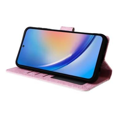 Samsung Galaxy A35 5G -nahkakotelo RFID-esto korttipaikoilla Puhelimen suojus - Butterfly Flower