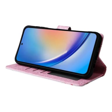 Samsung Galaxy A35 5G -nahkakotelo RFID-esto korttipaikoilla Puhelimen suojus - Butterfly Flower
