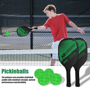 Pickle Ball -mailasarja, 2 mailaa, 4 suolakurkkupalloa