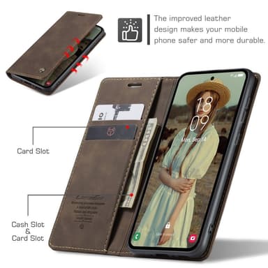 CASEME Retro Lompakkokotelo Samsung Galaxy A35
