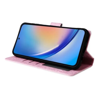 Samsung Galaxy A35 5G -nahkakotelo RFID-esto korttipaikoilla Puhelimen suojus - Butterfly Flower