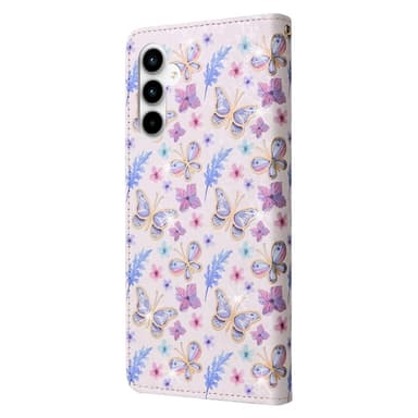 Samsung Galaxy A35 5G -nahkakotelo RFID-esto korttipaikoilla Puhelimen suojus - Butterfly Flower