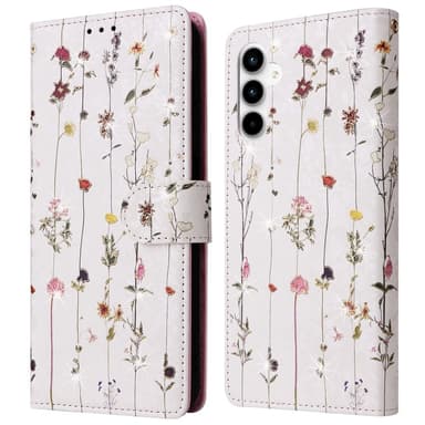 Samsung Galaxy A35 5G -nahkakotelo RFID-esto korttipaikoilla Puhelimen suojus - Butterfly Flower