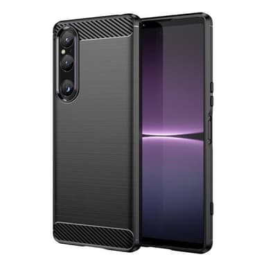 Harjattu TPU kuori Sony Xperia 1 VI - Musta