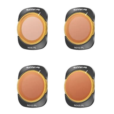 4-kpl Sunnylife kameran suodatin ND8PL/ND16PL/ND32PL/ND64PL DJI Osmo P